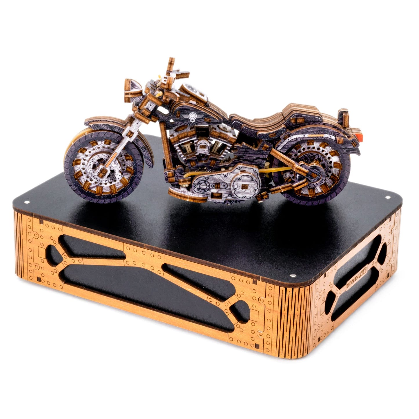 WOODEN.CITY Engineering DIY Wooden Model to Built - Model Car Kits - Premium 3D Wooden Puzzles for Adults - Detailed Model Kits for Enthusiasts and Collectors (Cruiser V-Twin 3D Motorcycle)